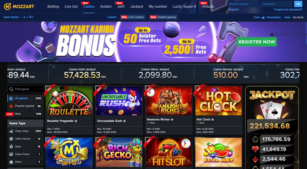 MozzartBet Sportsbook and Casino Screenshot